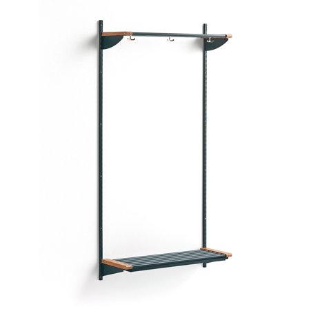 Wandgarderobenschrank JEPPE mit Fachboden, Grundelement, 1790x900x310 mm, blau/eiche