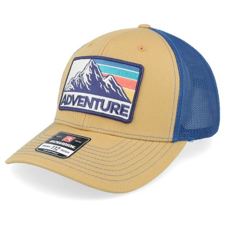 Wild Spirit - Beige trucker Keps - Mountain Adventure Patch Biscuit/True Blue Trucker @ Hatstore