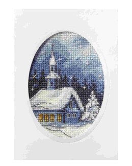 Broderikit Julekort Kirken - Orchidea