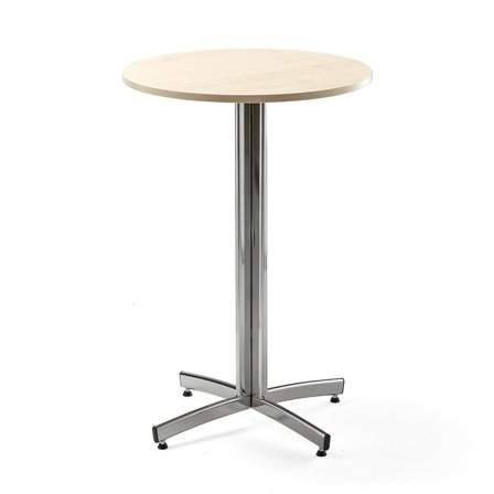 Bar table SANNA, Ø700x1050 mm, chrome/birch