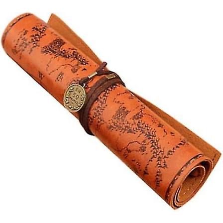 Rullepennetui i PU-læder, vintage kreativ kortpennal, mat omslag opbevaringsposeholder organizer, kunst makeup kosmetikpung, blød wrap-taske Stat