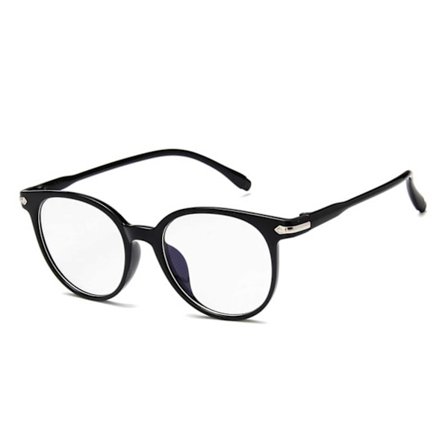 Mustat pyöreät lasit kirkasta lasia ilman voimaa kirkasta lasi