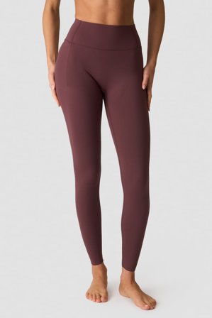 ICANIWILL - Nimble V-Shape No-rise Tights Dull Berry Red - Treningstights - Dame - ICIW
