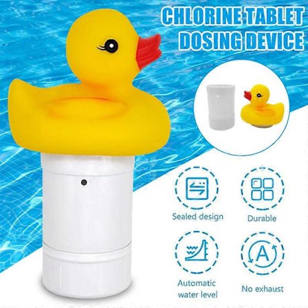 Simbassäng Söt Anka Flytande Kemikaliedispenser Flottör Klor Tabletter Dispenser (FMY)