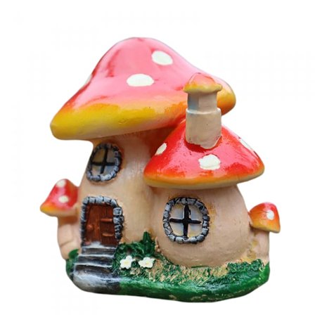 Eventyrhavehus Svampe Statuer, Vandtæt Harpiks Hyttehave Figurer Plæne Prydgenstande til Terrasse Gård Dekoration