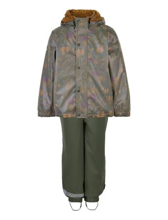 Pu Aop Rain Set Rec W. Susp/110 Outerwear Rainwear Rainwear Sets Multi/mønstret Mikk-Line