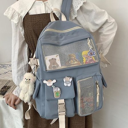 Joypessie Kawaii Nylon Ryggsäck för Kvinnor, Mode Vattentät Ryggsäck för Tonårsflickor, Skolväska, Söt Student Ryggsäck, Resa Mochila