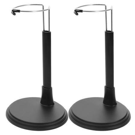2 stk. Actionfigurstativ Høydejusterbar Dukke Stativ Modell Støttebrakett (13.00X10.00X8.70CM, Svart)