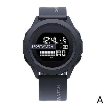 Original vattentät digital watch för män för kvinnor Black One size
