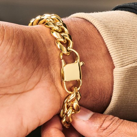 Gourmette en acier doré 14 mm pour hommes - Bracelets en acier - pour Hommes - Lucleon