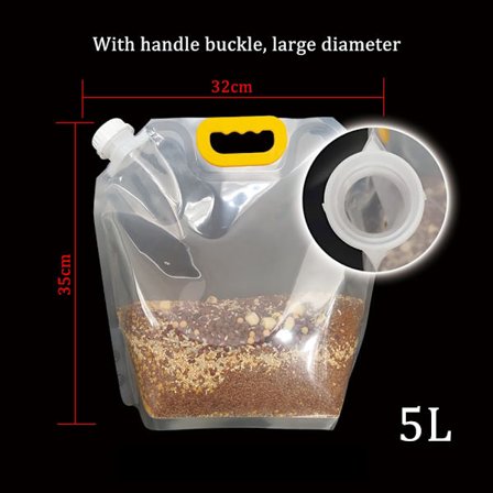 1,5/3/5L hopfällbar ölpåse Transparent Stand-Up Plast Juice Mjölkförpackningspåse Utomhuscamping Vandring Bärbara vattenpåsar