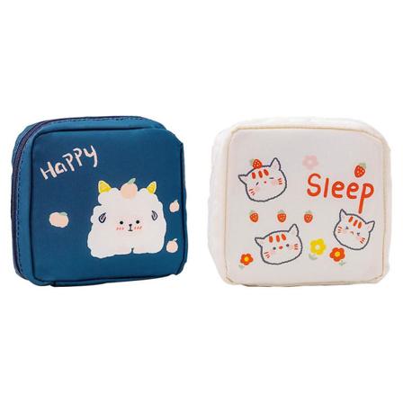 2 st Bärbara Menstruationsbindes Förvaringsväskor Bekväma Sanitära Bindes Väskor Vit 12.5X12CM White 12.5X12CM