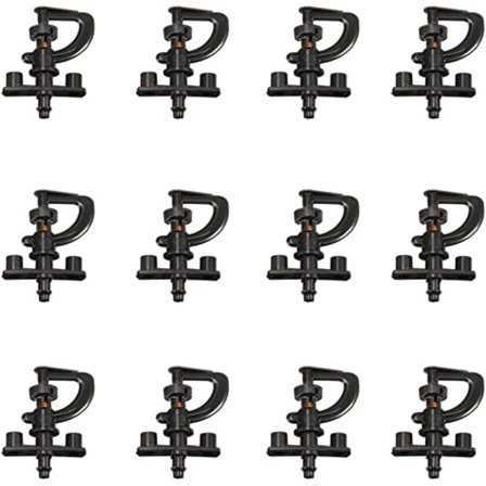 12 stykker vannings sprinkler, 360° roterende G-type mikro sprinkler