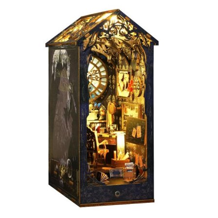 Gjør-det-selv bok krok detektiv byrå hylle innsats bokstøtte miniatyr dukkehus med møbler