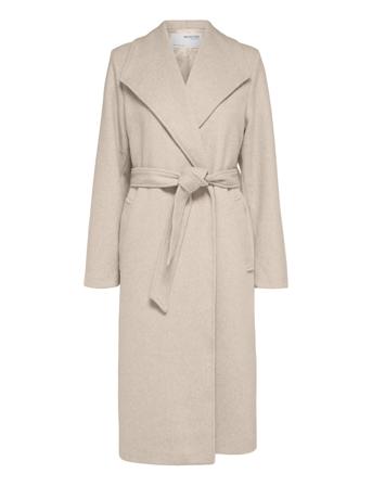 Slfrosa Wool Coat B Noos Outerwear Coats Winter Coats Cream Selected Femme