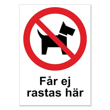 Ingen lufting av hunder her skilt / Hundeskilt / Advarselsskilt Hund / A5 flerfarget