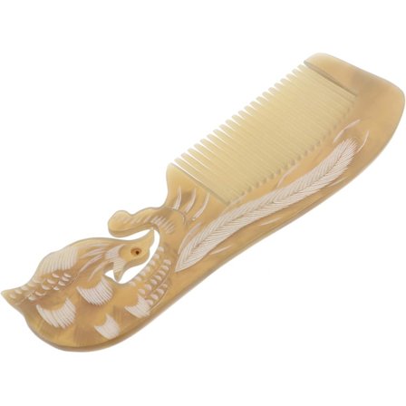 Härän sarvikampa kaiverretulla feenikskuviolla, antistaattinen, parran ja päänahan hierontakampa, äitienpäivä M