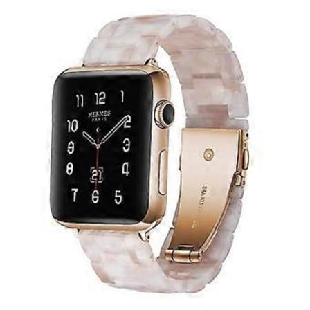 Yhteensopiva Apple Watch -hihnalle 38-40 mm, sarjat 5/4/3/2/1, ohut hartsiranneke, rannekkeen vaihto, tarvike - vaaleanpunaiset kukat