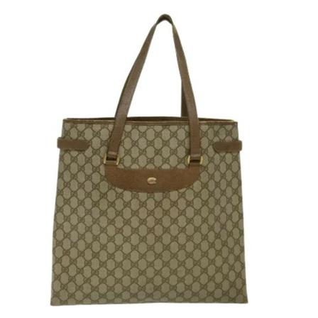 Gucci Vintage, Pre-owned Leather totes Beige, Dames, Maat:ONE Size,leer