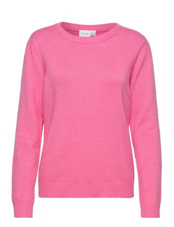 Viril O-Neck L/S Knit Top Villapaita Vaaleanpunainen Vila