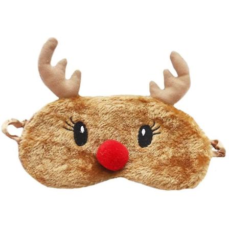 Suloinen 3D pörröinen Elk Eye Eye Mask Nukkumiseen Hengittävä Silmäsuoja Pehmeä Pehmo Sarjakuva Unimaski Lasten Aikuisten