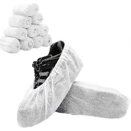 100 Pakk (50 Par) Engangs Sko-Trekk, Hvite, Motstandsdyktige Støvler, Sklisikre Sko-Trekk for Innendørs