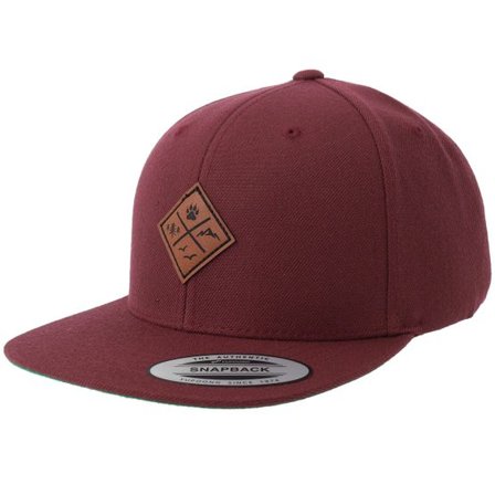 Kiddo Cap - Röd snapback Keps - Kids Nature & Animal Icons Engraved Maroon Snapback @ Hatstore