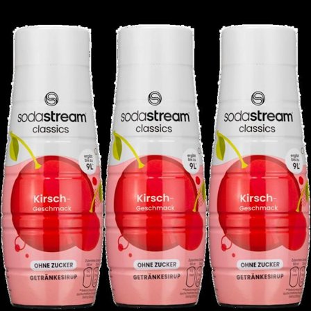 Syrup för kolsyrat vatten - Sodastream - Kirsbär utan socker - Pack 3x440ml - Lågt kaloriinnehåll