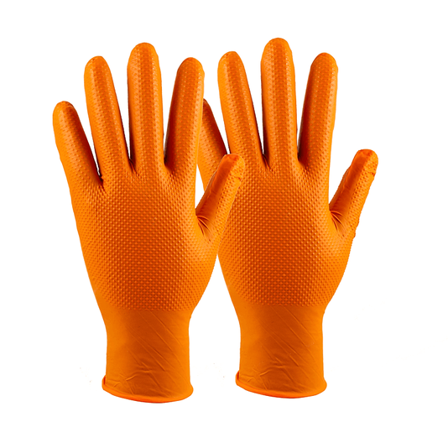 BATEX Engangshansker ekstra tykke oransje nitril 100 pk. Str. M