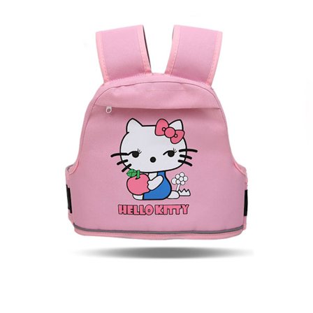 Motorcykelsele til børn 3D Honeycomb Åndbar Reflekterende sikkerhedssele med lomme Hello Kitty Pink