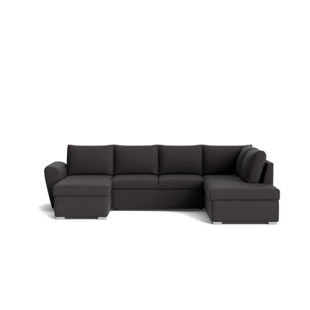 Stanford LUX U-Schlafsofa, links | Stauraum, Anthrazit, Modernes U-Form Sofa mit Bonell-Federkern, Bettfunktion, einfarbig, geräumig, 85cm Höhe