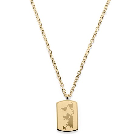 Collana con mappa del mondo color oro per uomini - Collane in acciaio