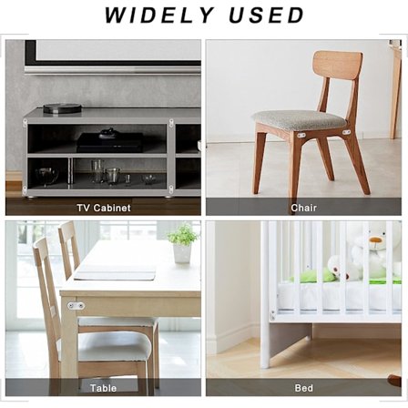 Festebrakett rette flater metall rette brakett braketter med skruer for tremøbler skapreparasjon brakett 36 * 16mm sølv 20 stykker