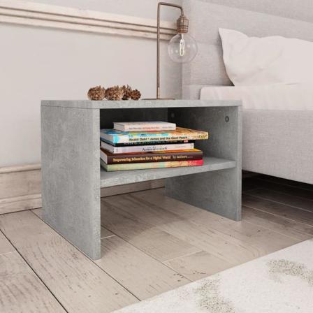 Vidaxl Sängbord 2 St Betonggrå 40x30x30 Cm Konstruerat Trä Grå