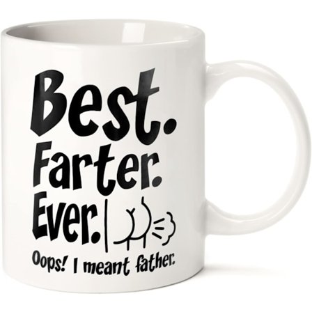 Sjove fars dags gaver til far, mand, datter, søn, børn og kone - 325 ml keramisk kaffekrus - jul, fødselsdag, jubilæumsgaver, sjov gave