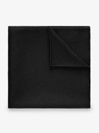 John Henric Men's Schwarzes Einstecktuch aus Grenadine Size Onesize