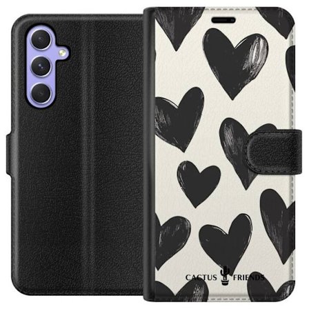 Kompatibelt Lommeboketui til Samsung Samsung Galaxy A54 Cactus and Friends - Bold Black Love Pattern