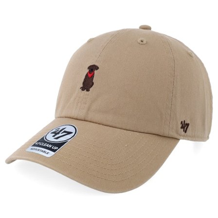 47 Brand - Beige unconstructed Keps - Icons Dog Base Runner Clean Up Khaki Dad Cap @ Hatstore