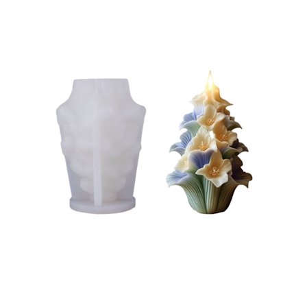 Tulipan Silikoneform, Bølge Spiral Cylinder Lysfremstillingssæt til DIY Resin Håndværk, Blomster Sæbeforme til Boligindretning Gaveartikler