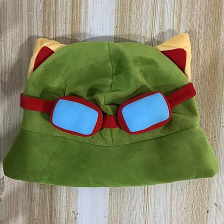 Unisex Grøn Blød Dekorativ Brillehat til Cosplay med Rundt Design.