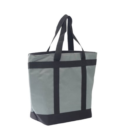 Stor isoleret tote taske med aluminiumsfolieforing - rummelig 55x43x20cm til pendling, picnic og shopping DarkGrey