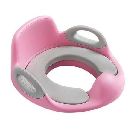 UISEBRT Toalettsits för barn med kuddhandtag och WC Reducer Ryggstöd för toalettträning Rosa och Grå