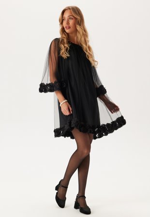Ida Sjöstedt - River Rose Dress - Black - Kläder - - Bubbleroom