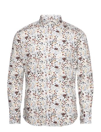 Jprblamonaco Print Shirt L/S Skjorte Business Hvit Jack & J S*Betinget Tilbud