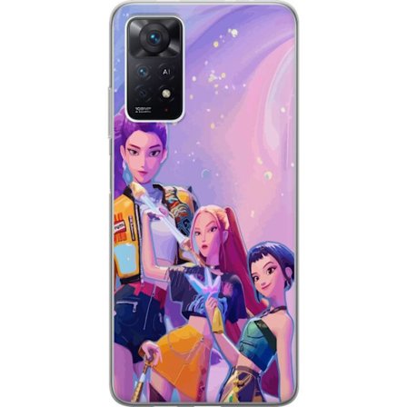 Kompatibelt Mobildeksel til Xiaomi Redmi Note 11 Pro 5G Futuristiske popdamer i neonfarger med magiske detaljer mot en drømmeaktig galaksebakgrunn