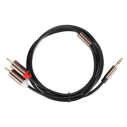 Høyttalerkabel Datamaskin Subwoofer Kabel Telefontilbehør 2-i-1 3,5 mm hann til 2RCA 1 meter