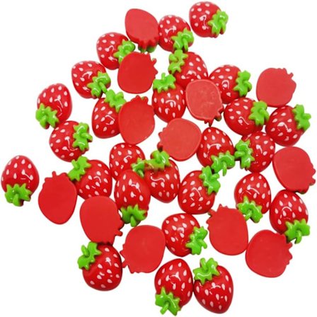 50st Strawberry Flatback Charms Flatback Beads Mini Frukt