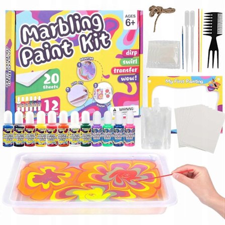 Luova taiteellinen vesimaalaus marmorointimaalisetti 12 väriä_Billiga Gåvor