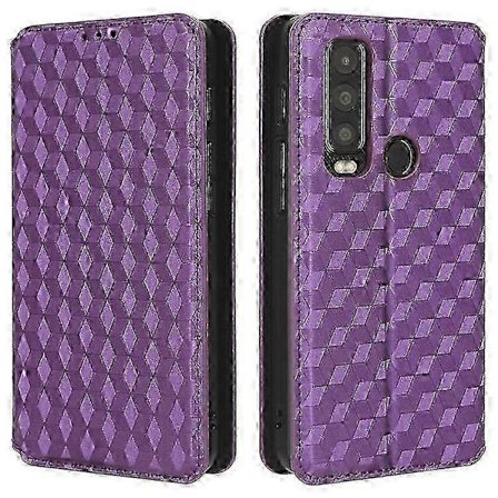 Kompatibel med Motorola Defy 2 5G / Cat S75 5G Rhombus Præget PU Læder Telefon Etui Wallet Stand Flip Cover