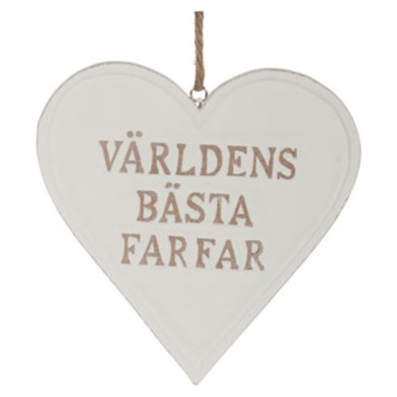 Träskylt Hjärta Världens bästa farfar